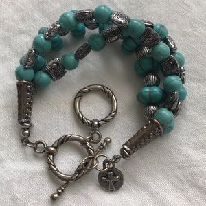 Turquoise and silver bracelet